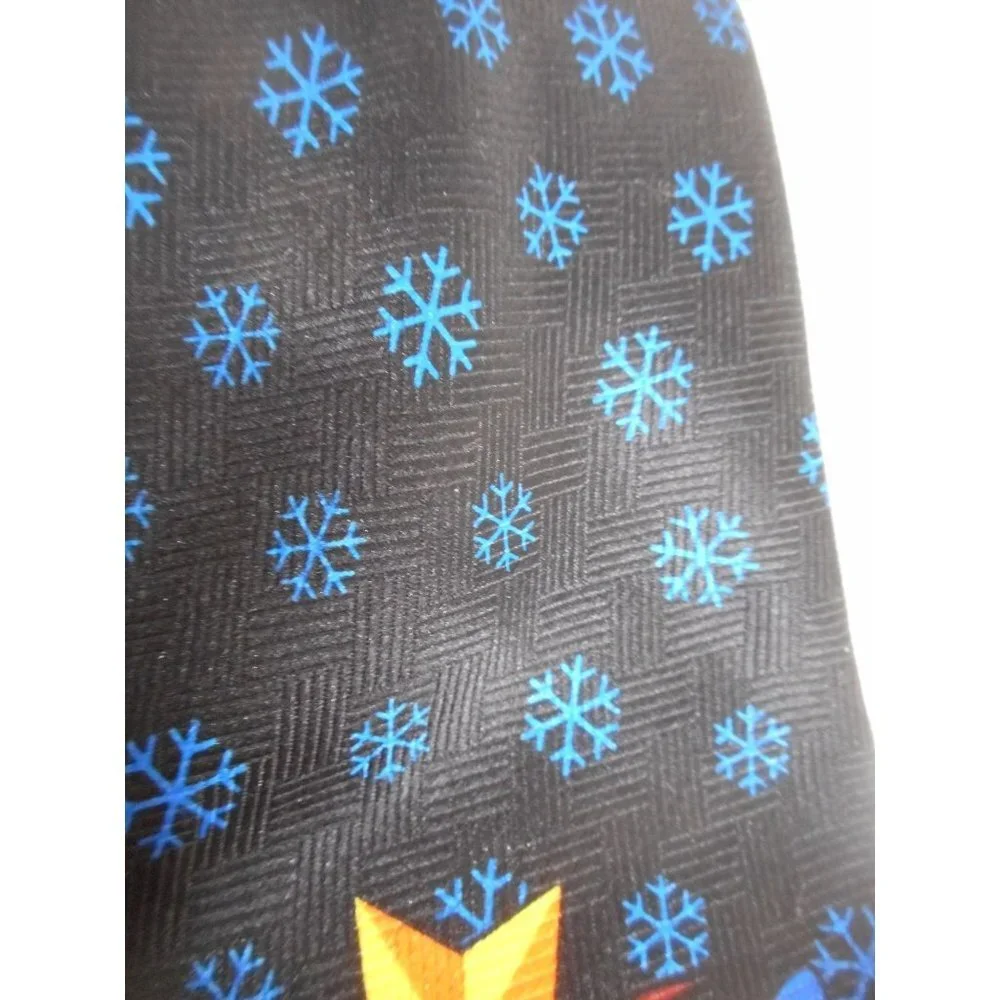 Vintage Looney Tunes Tazmania Devil with lights on black Christmas tie necktie